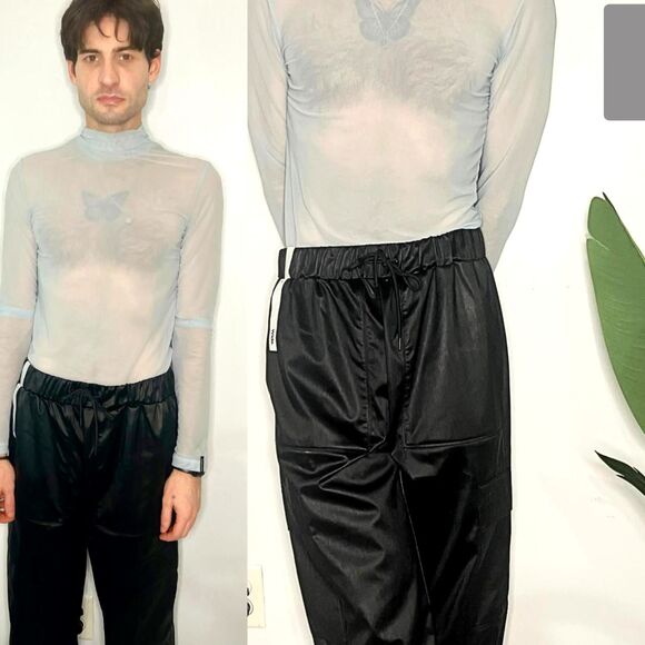 NWT BOBBLEHAUS x Urban Outfitters Mesh Long Sleeve Top | Unisex M | Powder Blue - Picture 6 of 7